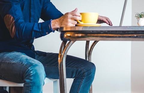 Person sitting at table