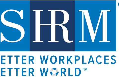 Graphic Text of the letters SHRM, and a message underneath that says Better Workplaces Better World