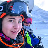 Paige on ski lift