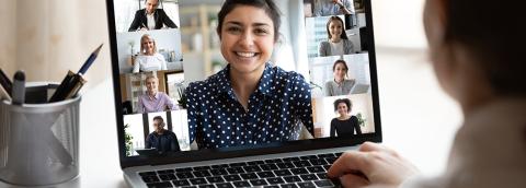 Computer in online meeting
