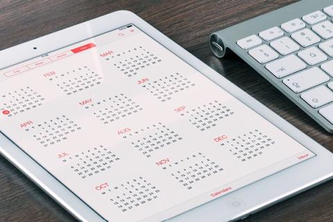 Calendar on tablet