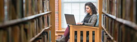 Student in Manchester Library