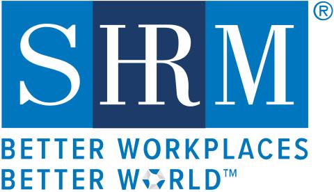 Graphic Text of the letters SHRM, and a message underneath that says Better Workplaces Better World