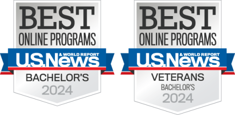 2024 Best Online Programs Bachelors U.S. News and World Report trust badges