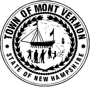 Round seal of the Town of Mont Vernon NH boat with people